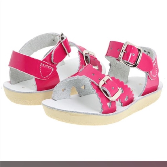 Salt Water Sandals by Hoy Other - Salt Water Sandals hot pink hearts toddler size 5